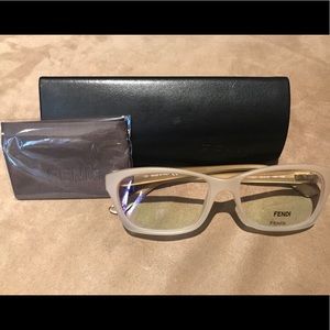 Fendi eye glass frames - never worn, tan color